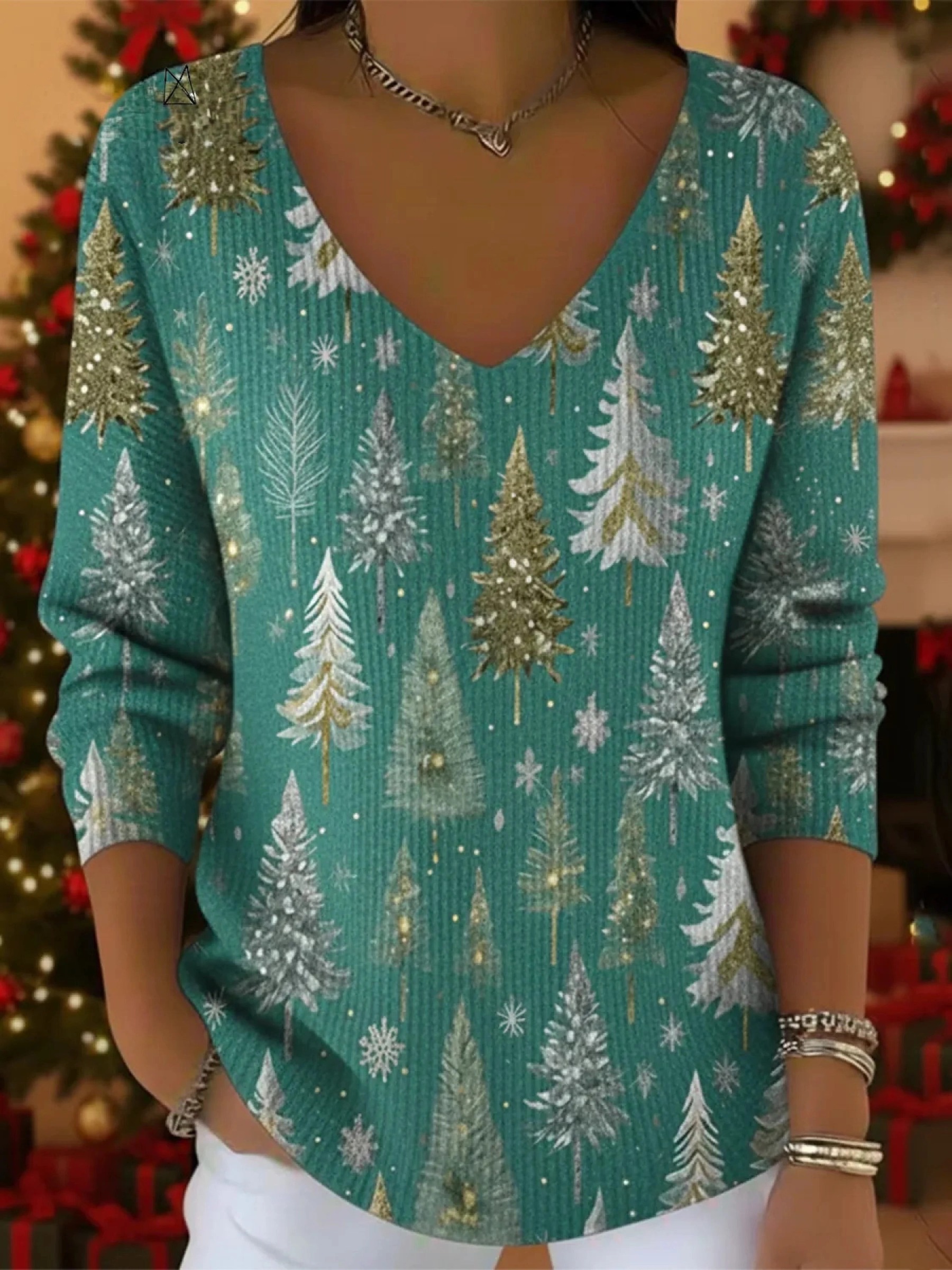 Tiffany Blue Dream Christmas Sweater Top