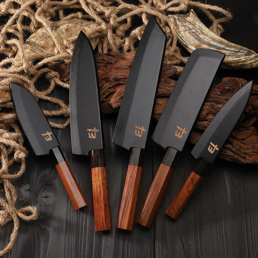 🔪Set de cuțite de bucătar din 5 piese din oțel AUS-10 forjat cu grijă