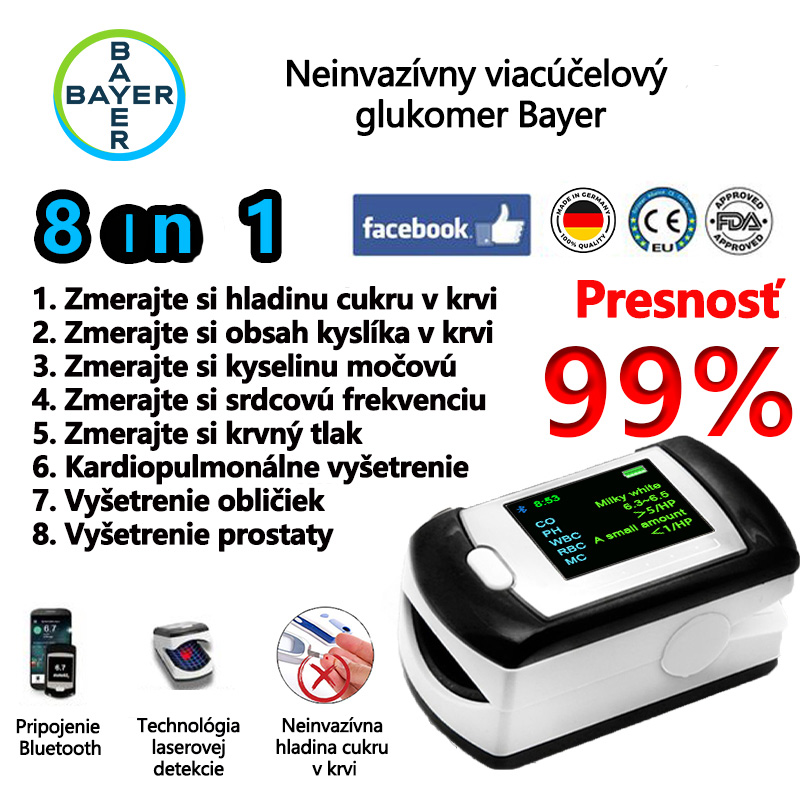 [Dovezené z Nemecka] Neinvazívny glukomer novej generácie (5-sekundové meranie, 99% presnosť) 2025🔥🔥