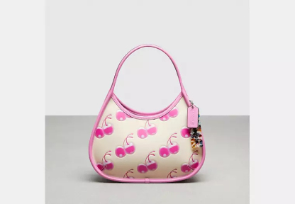 Leather cherry print bag