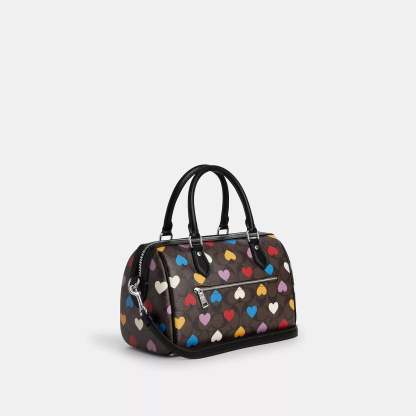Coathtch  Rowan Satchel In Signature Canvas With Heart Print