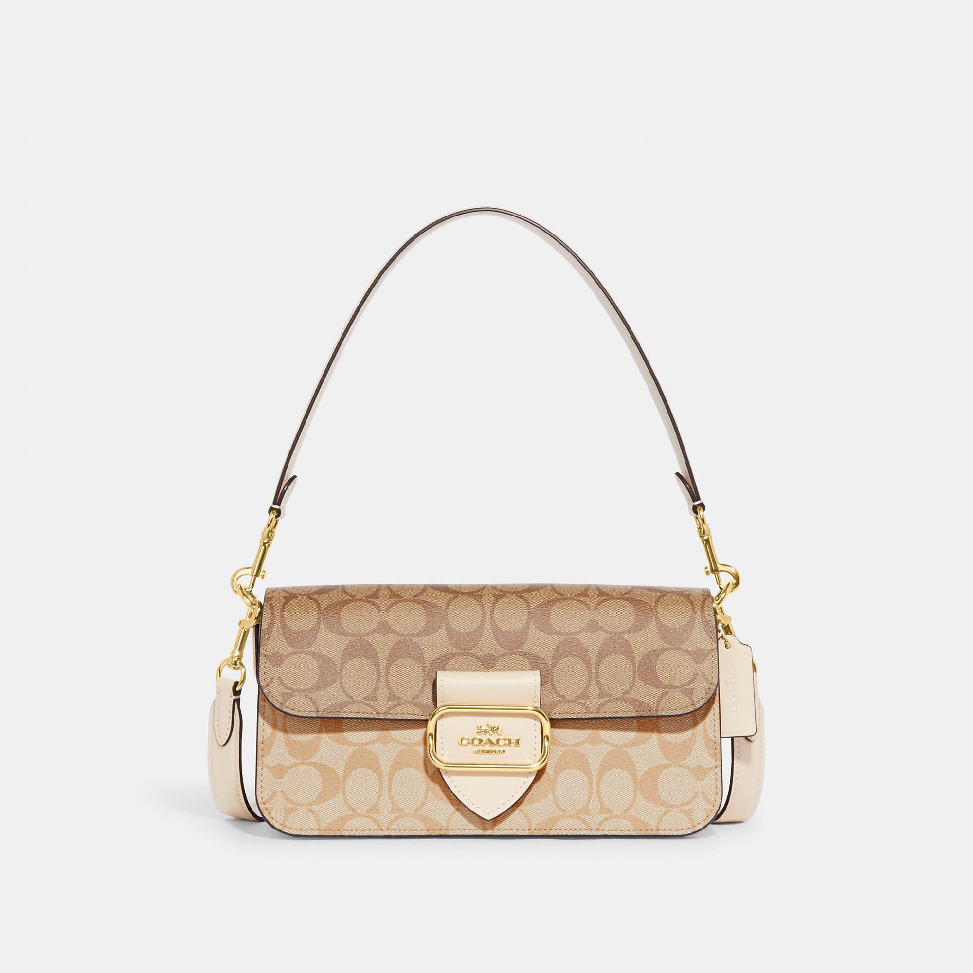 Morgan Shoulder Bag In Blocked Signature Canvas