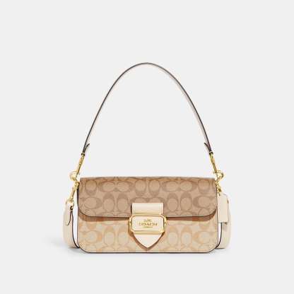 Morgan Shoulder Bag In Blocked Signature Canvas