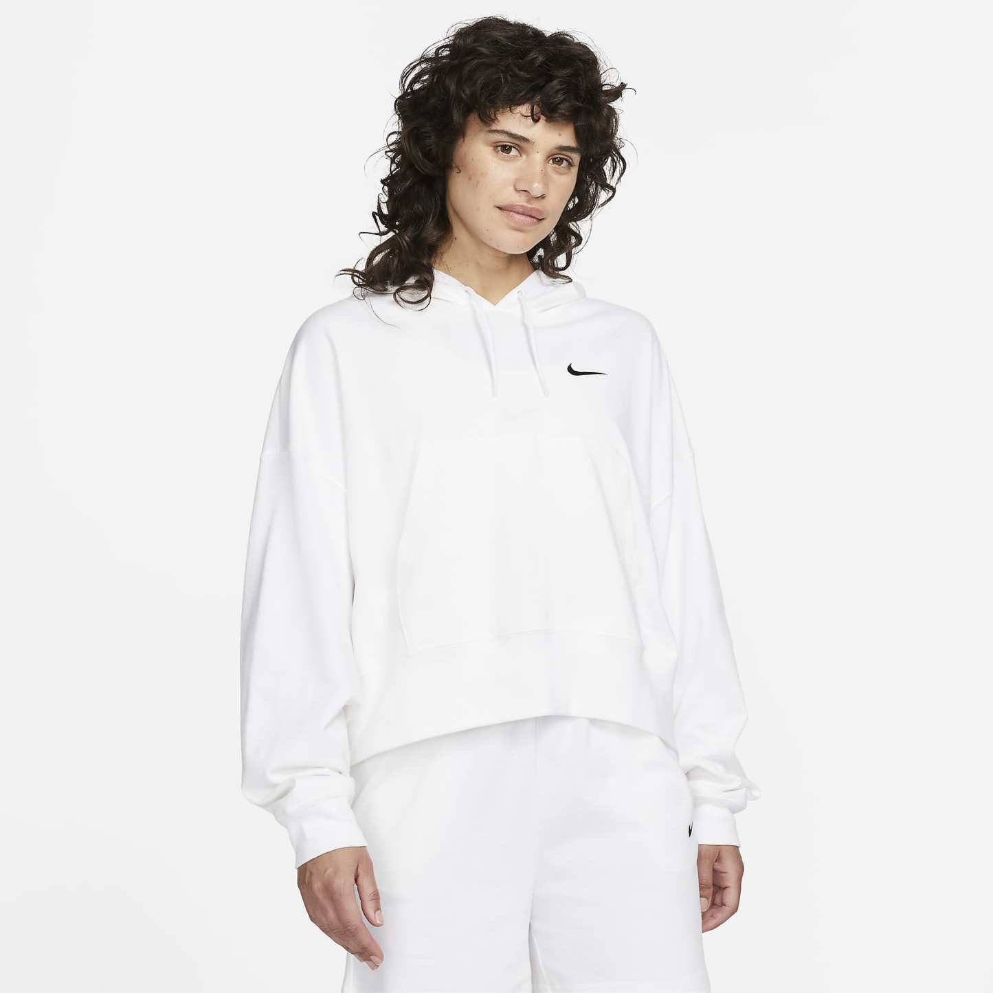 Sportswear - Women's Oversized Jersey Pullover Hoodie