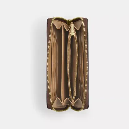 Long Zip Around Wallet In Signature Canvas With Cherry Print
