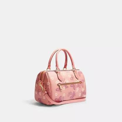 Satchel Bag With Butterfly Print