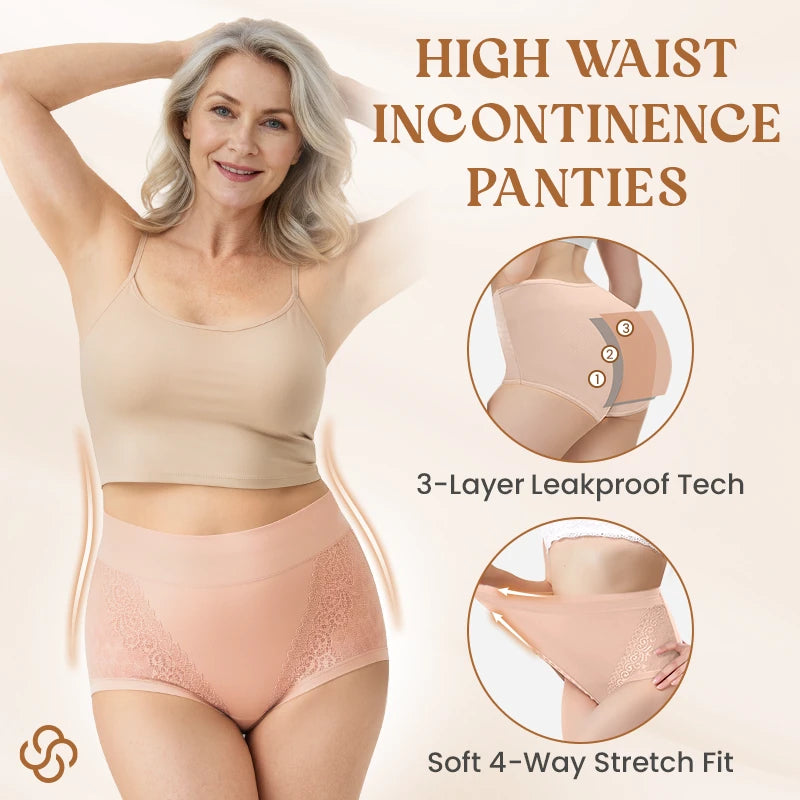 Elegant, Comfortable High-Waist Leakproof Panties for Seniors