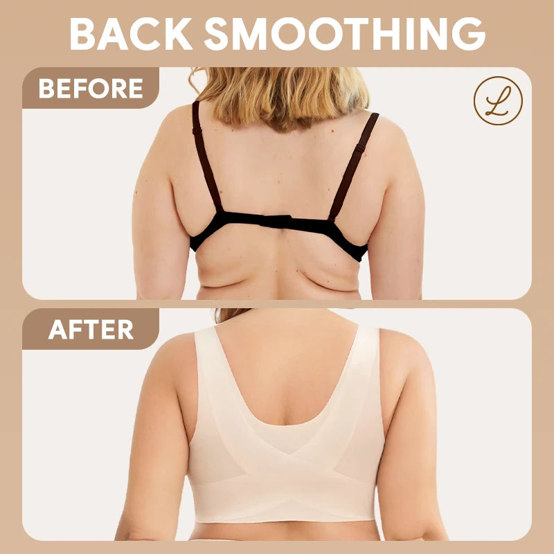 Seamless Front Buckle Cross Back Shaping Bra