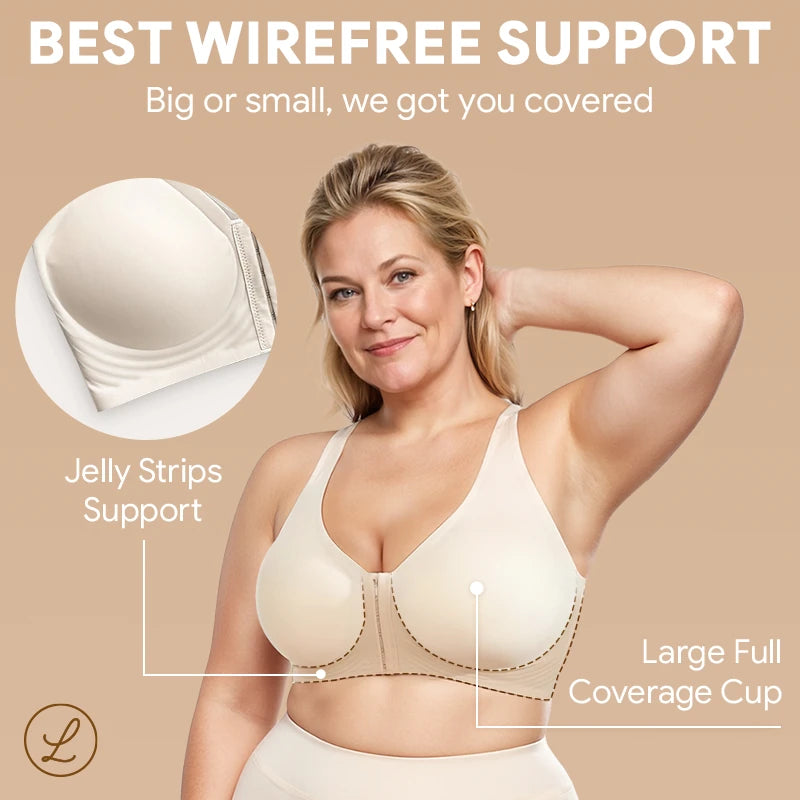 Seamless Front Buckle Cross Back Shaping Bra