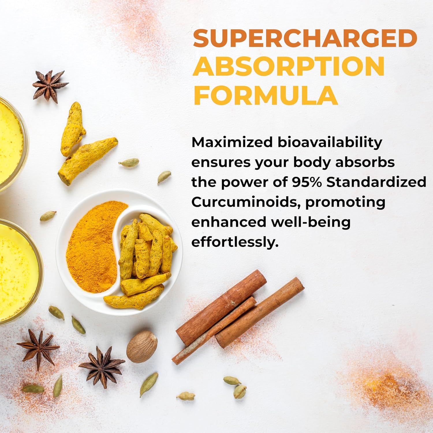 Vlivey®Liquid Turmeric Curcumin with Bioperine offering Best Absorption. Turmeric Extract with Black Pepper for Back, Knees and Hand Discomfort. Turmeric Drops for Joint Support