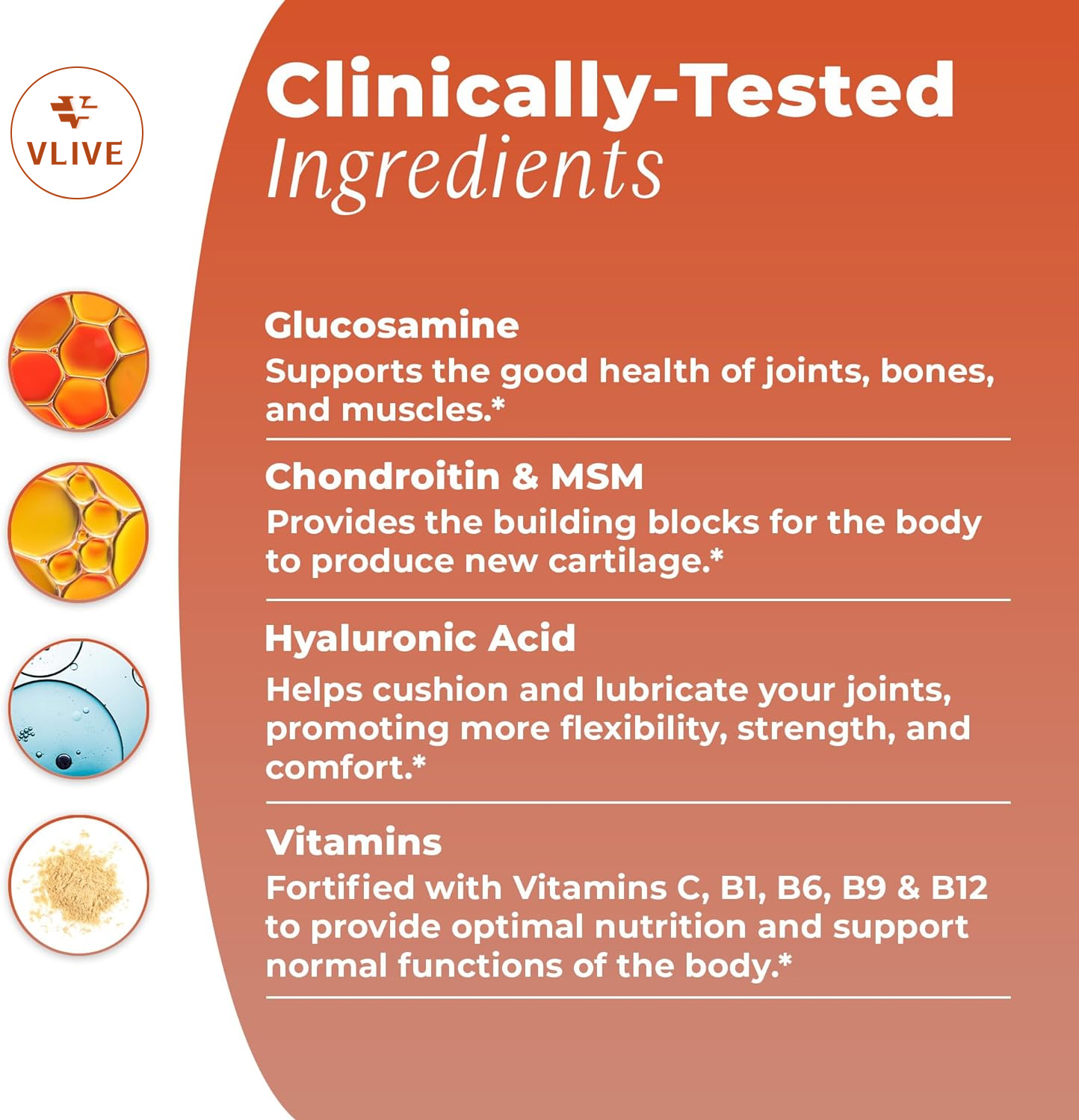 Vlivey®Liquid Glucosamine, Chondroitin, MSM, Biotin, Hyaluronic Acid All in one - Black Glass Dropper - Good Health of Joints, Bones, Hair, Skin and Nails