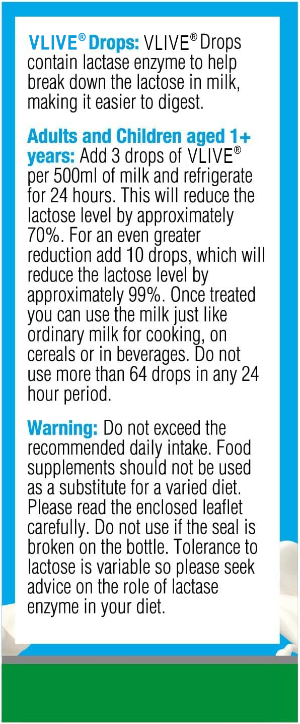 Vlivey®Lactase Enzyme Drops, 15 milliliters