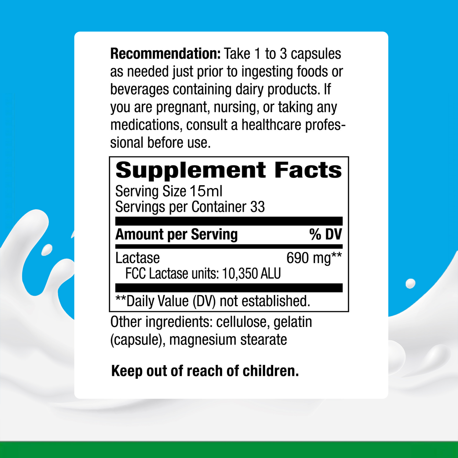 Vlivey®Lactase Enzyme Drops, 15 milliliters