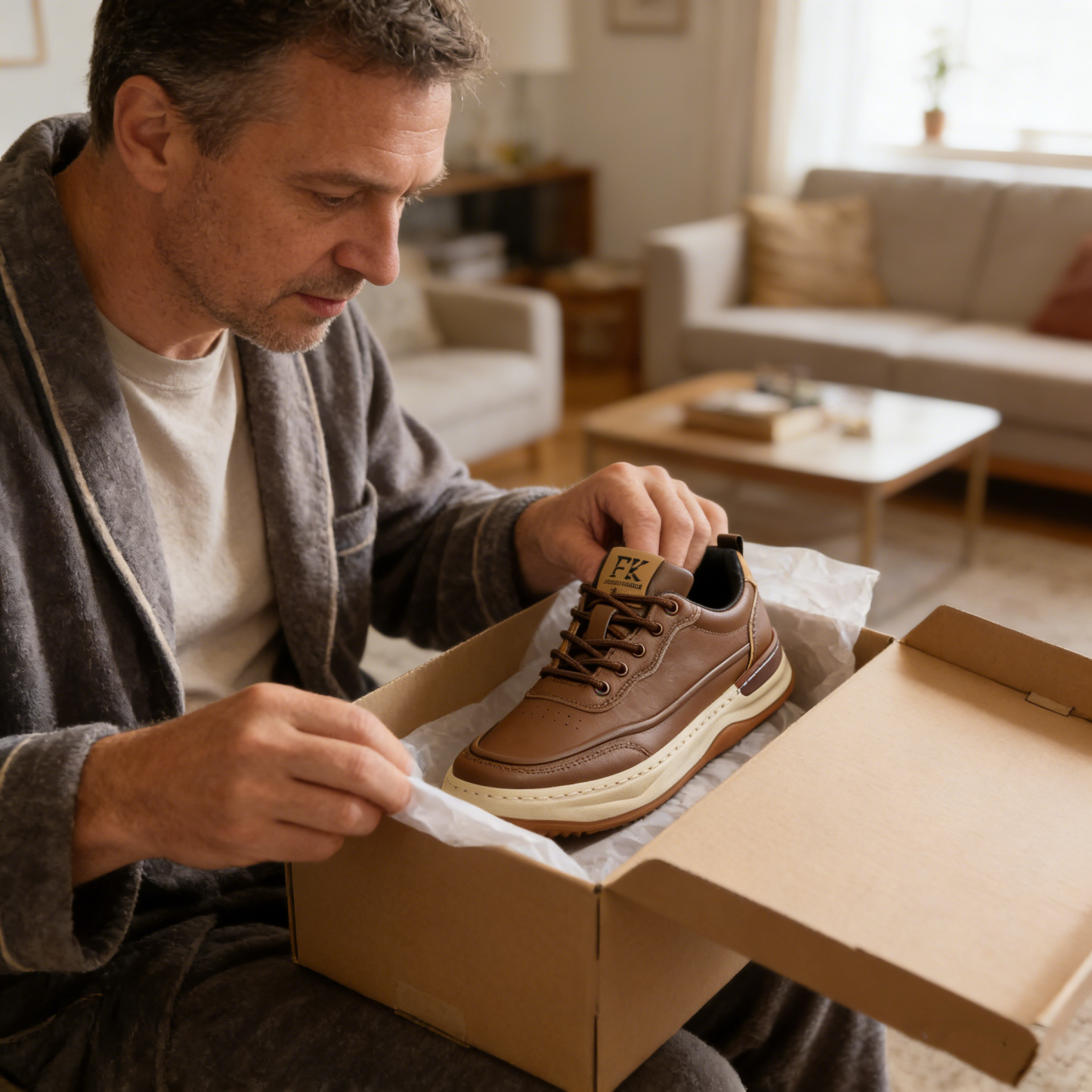 【🎁Oferta ograniczona czasowo】Buty ortopedyczne męskie👞 Wykonane z australijskiej skóry cielęcej 🐂Ekologiczna wkładka z pianki memory: Wygodne i bezbolesne chodzenie - Szyte ręcznie✅