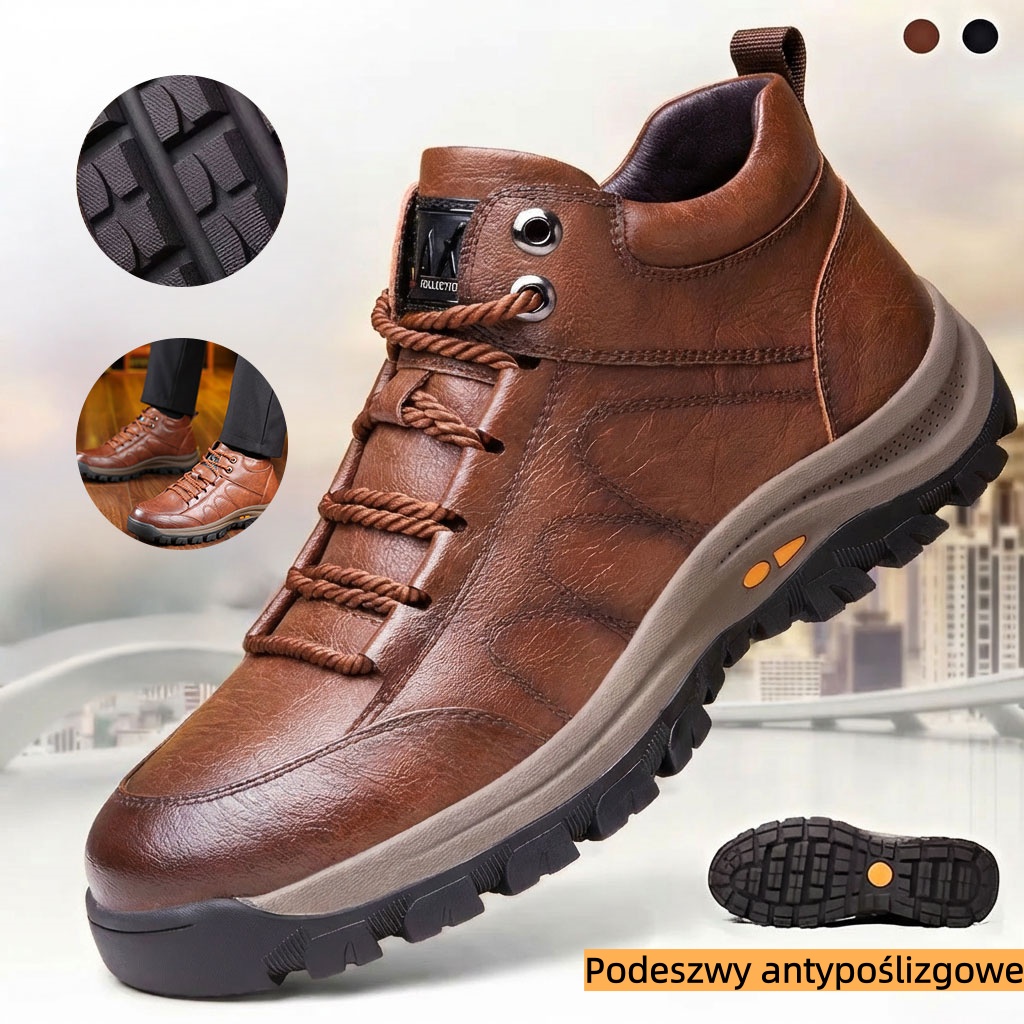 【🎁Oferta ograniczona czasowo】Wykonane z australijskiej skóry cielęcej🐂 Wodoodporne i antypoślizgowe - Wygodne do chodzenia✅ Wsparcie łuku stopy - Łagodzi ból stóp✅