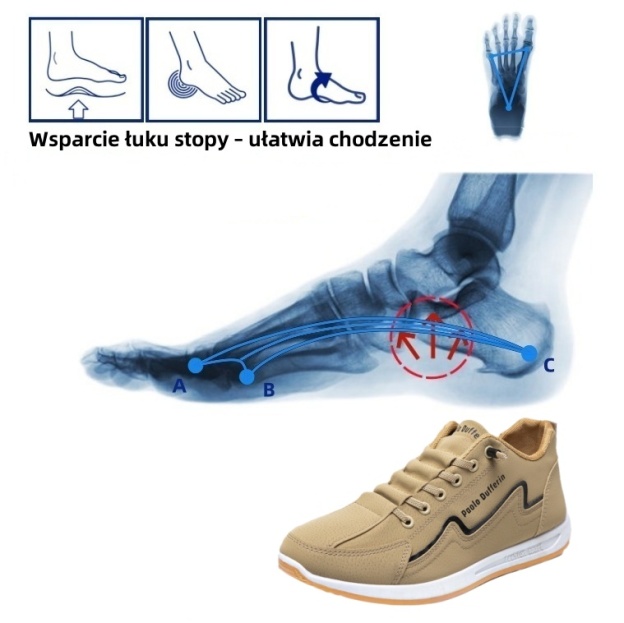 【🔥Dziś połowa ceny - nie przegap】 Ergonomicznie zaprojektowane buty ortopedyczne - konstrukcja z podparciem łuku stopy 👞Łatwo pozbądź się bólu stóp