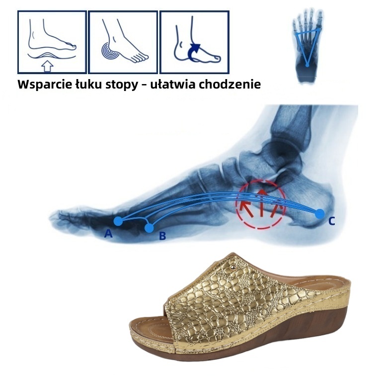 [🎁Dziś połowa ceny - nie przegap] Ergonomicznie zaprojektowane sandały ortopedyczne - bezbolesne chodzenie 👞 sprawiają, że chodzenie jest bardziej komfortowe