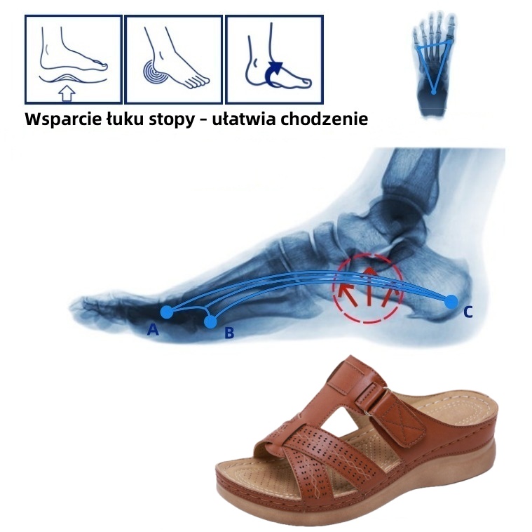 [🎁Dziś połowa ceny - nie przegap] Ergonomicznie zaprojektowane sandały ortopedyczne - bezbolesne chodzenie 👞 sprawiają, że chodzenie jest bardziej komfortowe
