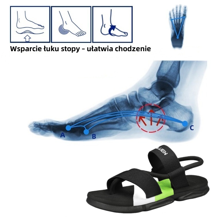 [🎁Dziś połowa ceny - nie przegap] Ergonomicznie zaprojektowane sandały ortopedyczne - bezbolesne chodzenie 👞 sprawiają, że chodzenie jest bardziej komfortowe