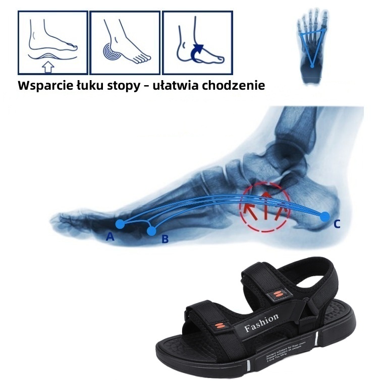 [🎁Dziś połowa ceny - nie przegap] Ergonomicznie zaprojektowane sandały ortopedyczne - bezbolesne chodzenie 👞 sprawiają, że chodzenie jest bardziej komfortowe