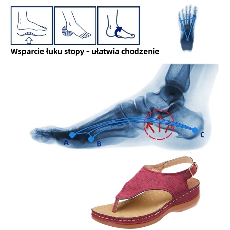 [🎁Dziś połowa ceny - nie przegap] Ergonomicznie zaprojektowane sandały ortopedyczne - bezbolesne chodzenie 👞 sprawiają, że chodzenie jest bardziej komfortowe