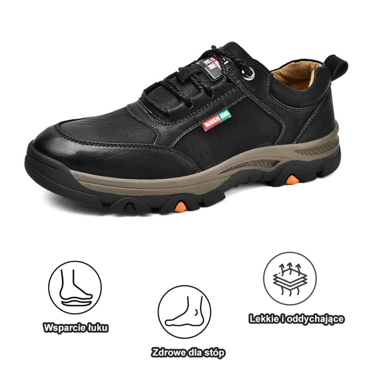 【🔥Dziś połowa ceny - nie przegap】 Ergonomicznie zaprojektowane buty ortopedyczne - konstrukcja z podparciem łuku stopy 👞Łatwo pozbądź się bólu stóp