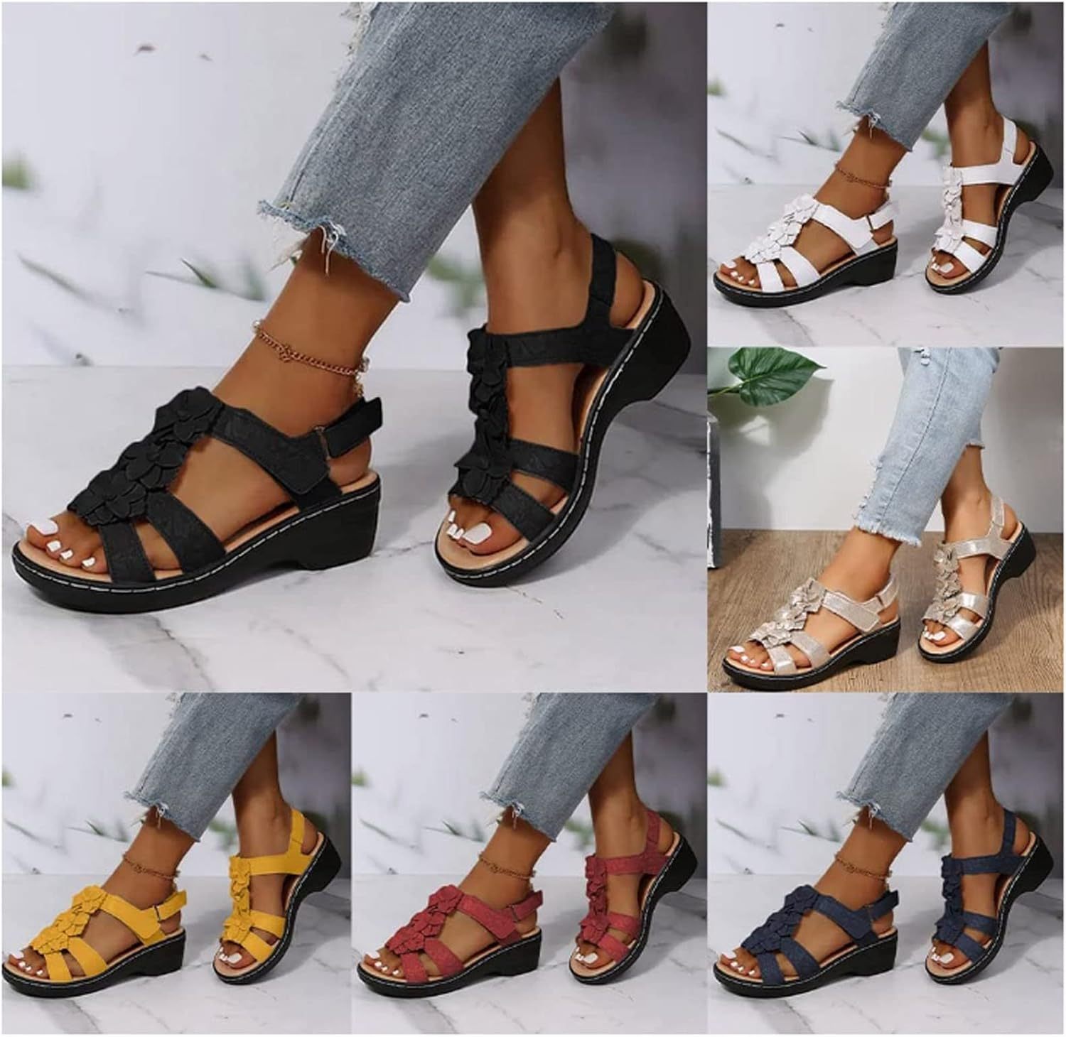 [⏰Ograniczona czasowo zniżka 50%, nie przegap] - Letnie sandały ortopedyczne z podparciem łuku stopy, wygodne i bezbolesne chodzenie - Ergonomiczna konstrukcja