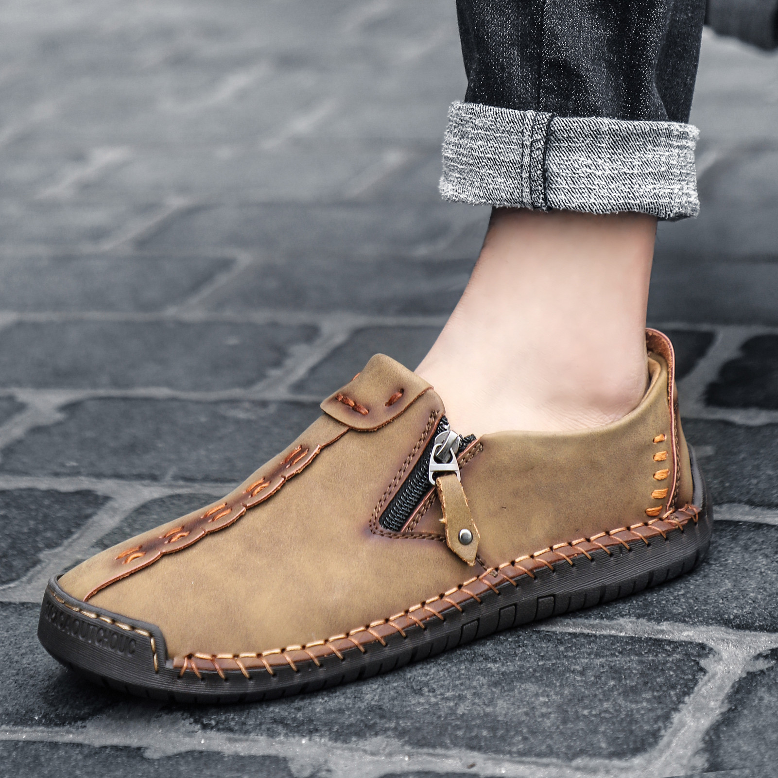 【🎁Oferta ograniczona czasowo】Męskie buty ortopedyczne wykonane z australijskiej skóry cielęcej👞Szyte ręcznie✅Wygodne chodzenie, łagodzenie bólu✅Wodoodporne i antypoślizgowe✅