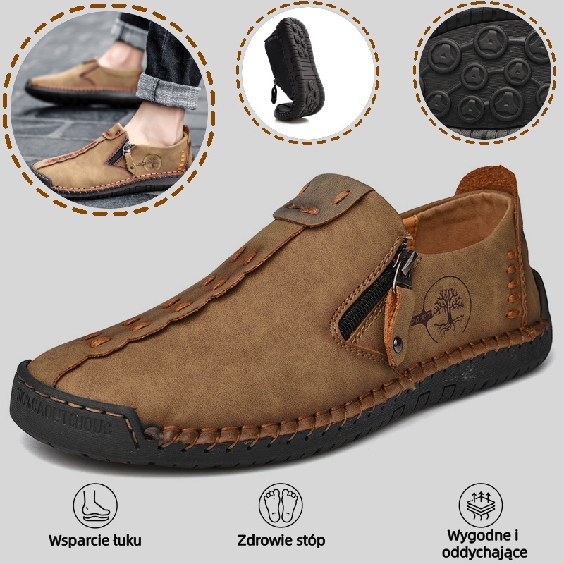 🔥Męskie buty ortopedyczne wykonane z australijskiej skóry cielęcej👞Szyte ręcznie✅Wygodne chodzenie, łagodzenie bólu✅Wodoodporne i antypoślizgowe✅