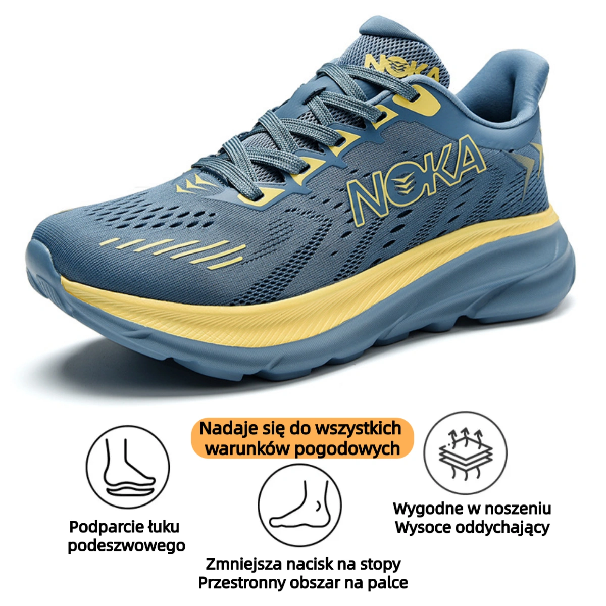 【🎁Oferta ograniczona czasowo】Lekkie i amortyzowane trampki, idealne do codziennego życia w mieście – skutecznie łagodzą problemy ze stopami✅
