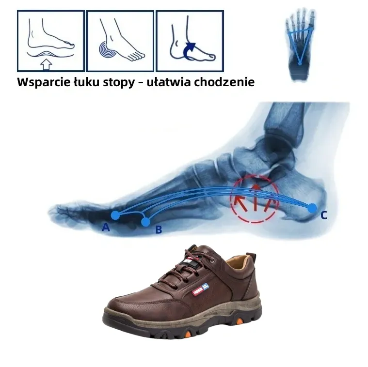 【🔥Dziś połowa ceny - nie przegap】 Ergonomicznie zaprojektowane buty ortopedyczne - konstrukcja z podparciem łuku stopy 👞Łatwo pozbądź się bólu stóp