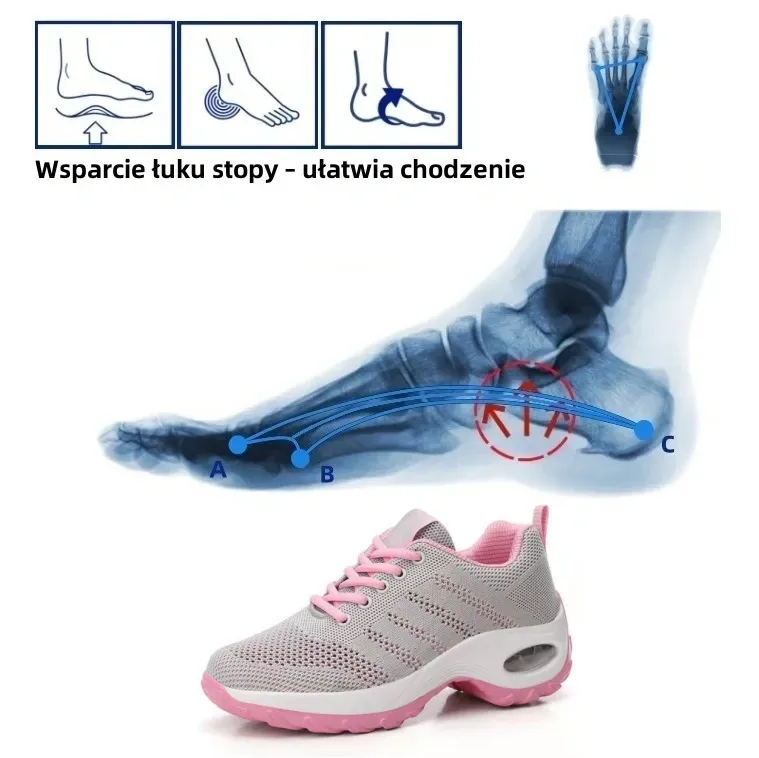 🔥Miękkie i wygodne ortopedyczne buty sportowe – z amortyzacją powietrzną ✅Wsparcie łuku stopy: łagodzi dyskomfort✅