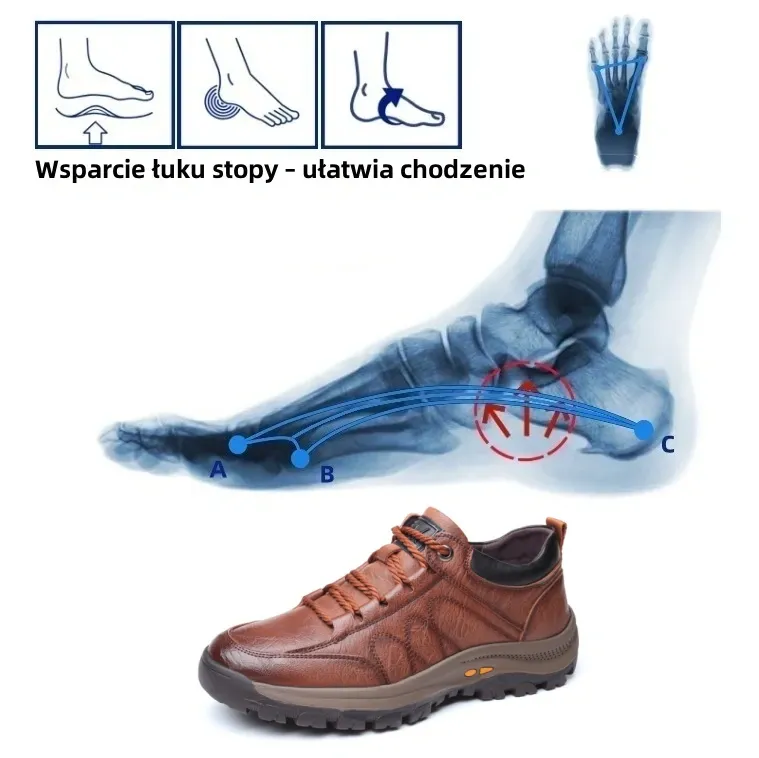 🔥Męskie buty ortopedyczne wykonane z australijskiej skóry cielęcej🐂 Wsparcie łuku stopy – łagodzi ból stóp✅Wodoodporne i antypoślizgowe✅Niezbędne dla mężczyzn