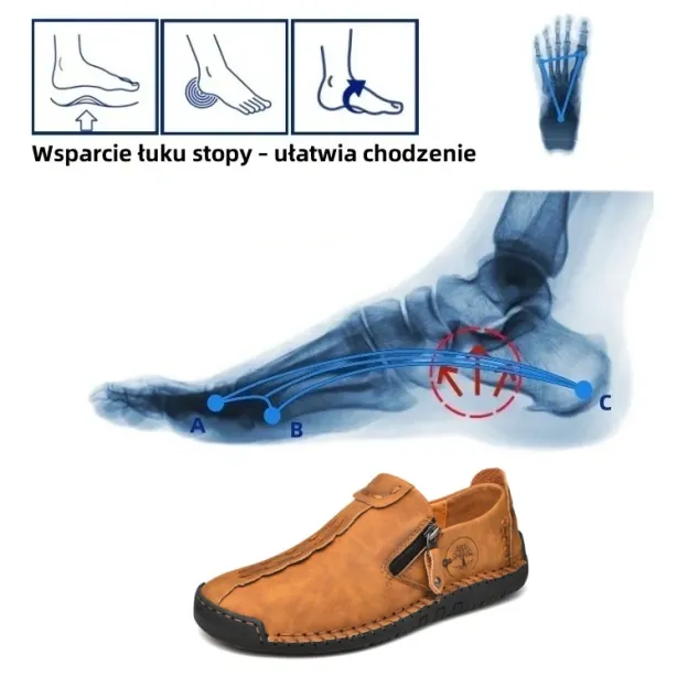 🔥Męskie buty ortopedyczne wykonane z australijskiej skóry cielęcej👞Szyte ręcznie✅Wygodne chodzenie, łagodzenie bólu✅Wodoodporne i antypoślizgowe✅