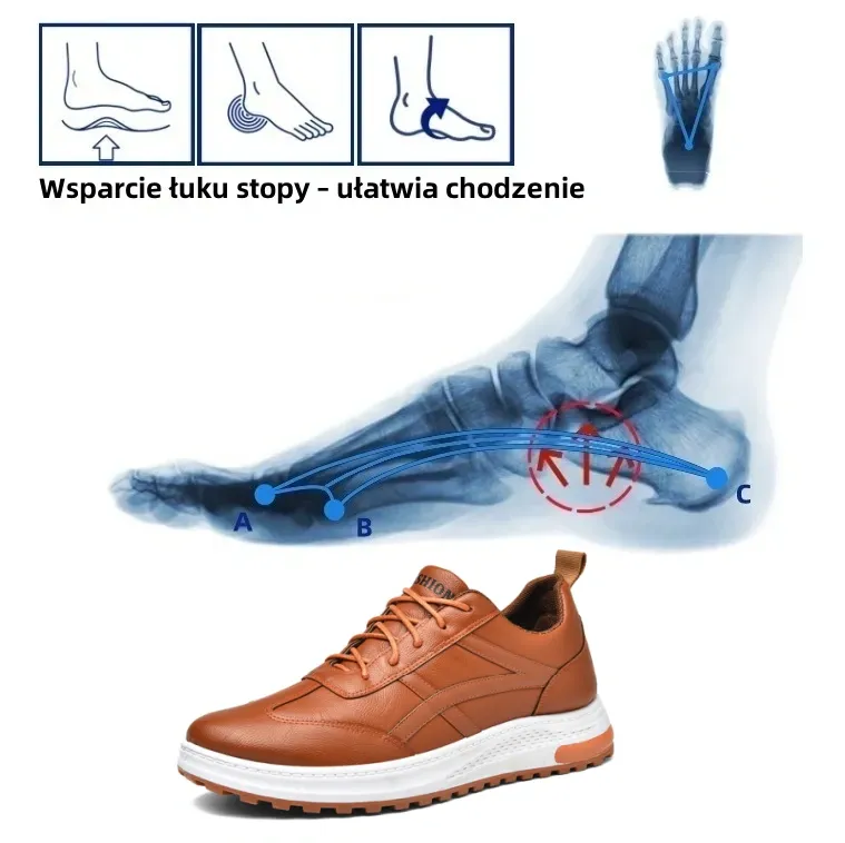 🔥Włoskie buty ortopedyczne ze skóry cielęcej: wsparcie łuku stopy, wygodne i oddychające, ✅łagodzą ból stóp ✅wodoodporne i antypoślizgowe