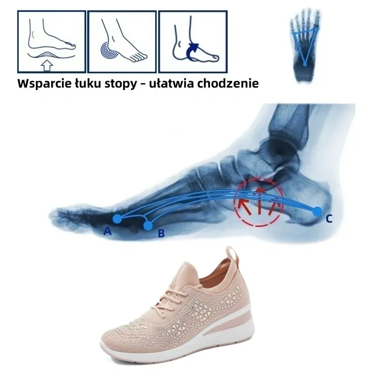 🔥 Ergonomicznie zaprojektowane damskie buty ortopedyczne: konstrukcja z podparciem łuku stopy 👞 Łatwo uśmierzają ból stóp
