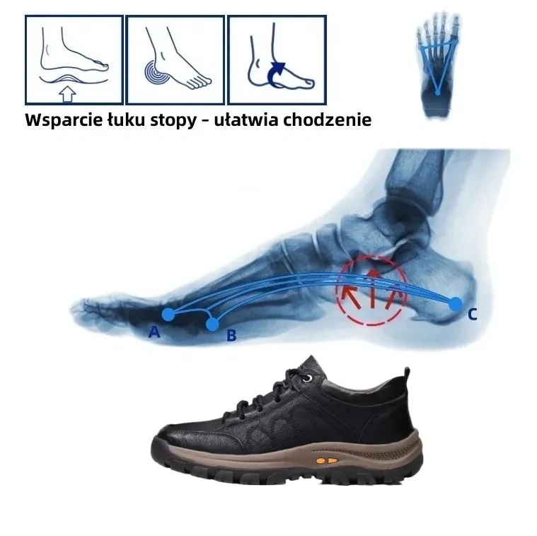 Oryginalne australijskie buty ortopedyczne wykonane z wygodnej skóry cielęcej👞 (wsparcie łuku stopy - łagodzenie bólu stóp) pozwalają na wygodne chodzenie✅