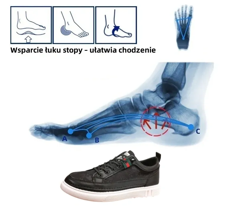 【🔥Dziś połowa ceny - nie przegap】 Ergonomicznie zaprojektowane buty ortopedyczne - konstrukcja z podparciem łuku stopy 👞Łatwo pozbądź się bólu stóp
