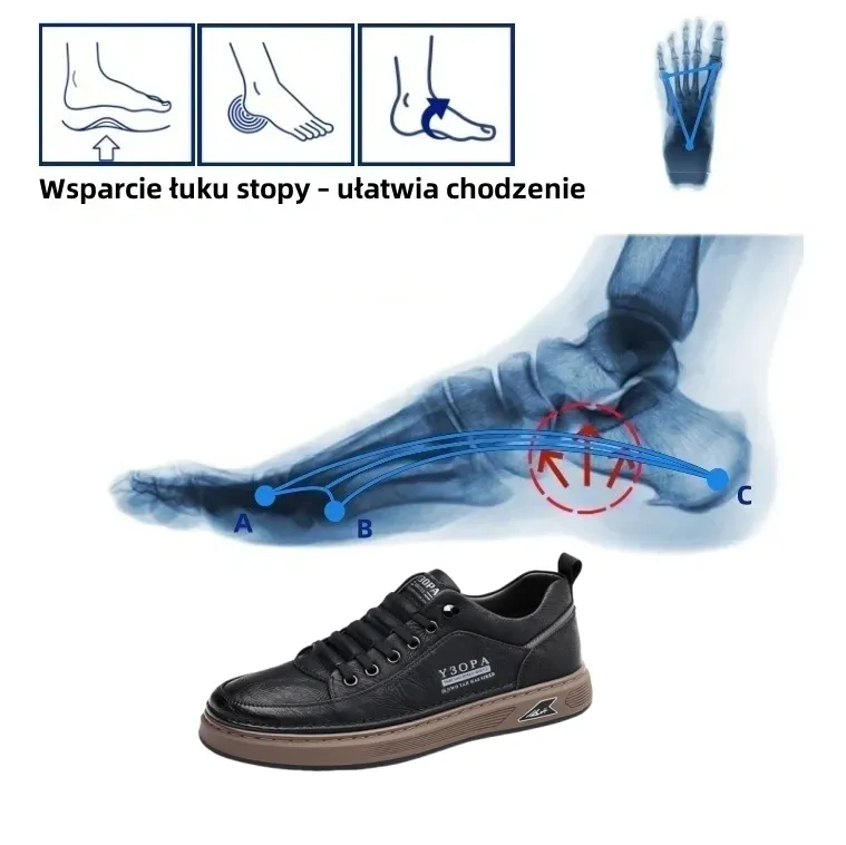 (🎉Wielka wyprzedaż wiosenna -50%, tylko dziś - nie przegap) - Męskie buty ortopedyczne wykonane z australijskiej skóry cielęcej ✅ Wygodne chodzenie i łagodzenie bólu