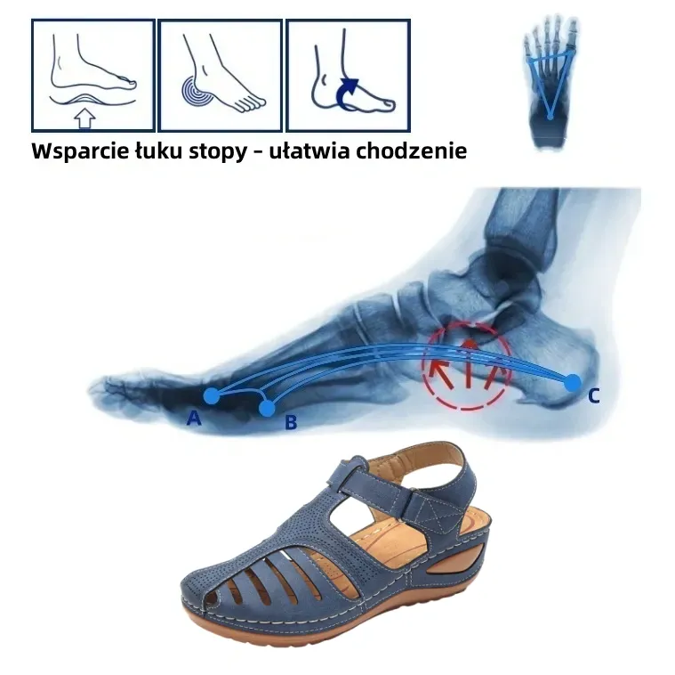 ⏰ Wyprzedaż wiosenna – 50% zniżki przez ograniczony czas – Letnie sandały ortopedyczne z podparciem łuku stopy, ✅ Wygodne i bezbolesne chodzenie – Ergonomiczna konstrukcja