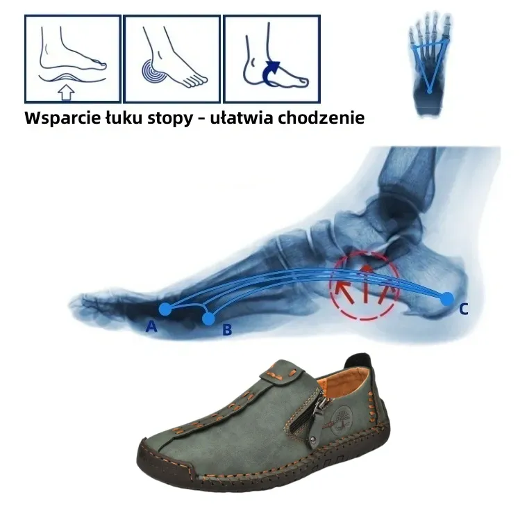 【🎉Ograniczona czasowo wyprzedaż - 60% zniżki, tylko dziś - nie przegap tego】 - Męskie buty ortopedyczne wykonane z australijskiej skóry cielęcej 👞Wygodne chodzenie i ulga w bólu✅