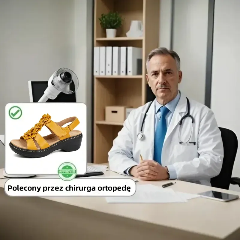 🔥 Damskie sandały ortopedyczne na platformie z motywem kwiatowym (letnie) — Wsparcie łuku stopy — Ergonomiczna konstrukcja — Lekkie i zapewniające komfort bez bólu przy każdym kroku ✅
