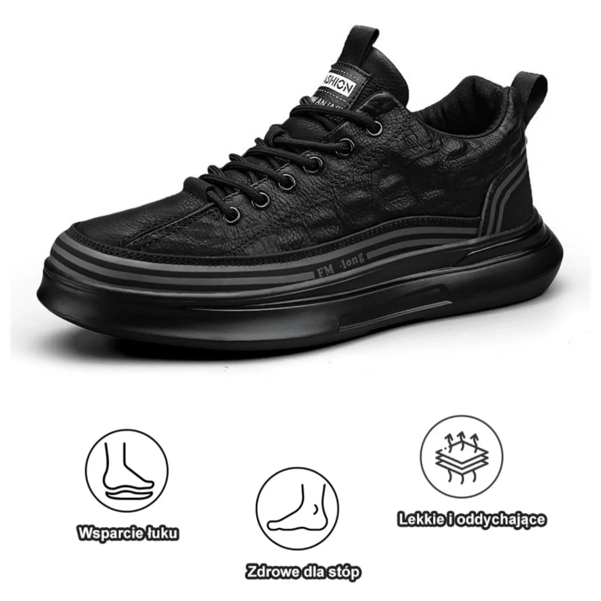 【🎁Oferta ograniczona czasowo】Buty ortopedyczne męskie👞 Wykonane ze skóry cielęcej🐂 Wodoodporne i antypoślizgowe✅ Wsparcie łuku stopy - wygodne chodzenie✅