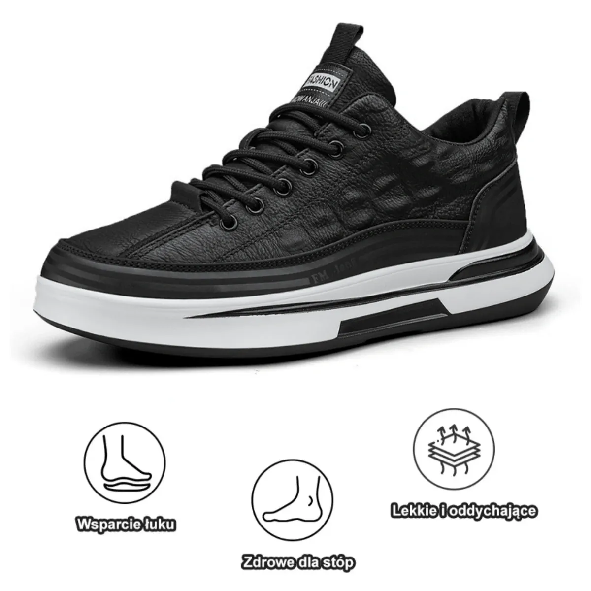 【🎁Oferta ograniczona czasowo】Buty ortopedyczne męskie👞 Wykonane ze skóry cielęcej🐂 Wodoodporne i antypoślizgowe✅ Wsparcie łuku stopy - wygodne chodzenie✅