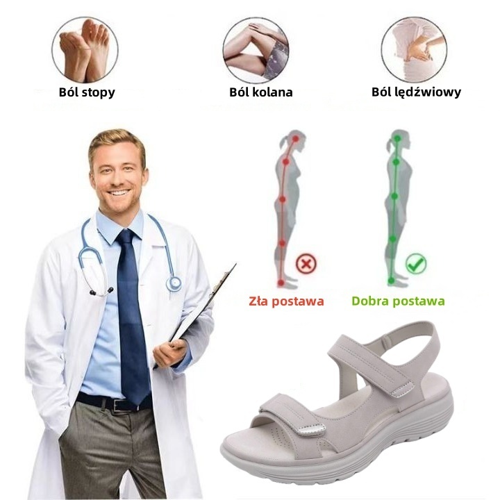 [🎁Dziś połowa ceny - nie przegap] Ergonomicznie zaprojektowane sandały ortopedyczne - bezbolesne chodzenie 👞 sprawiają, że chodzenie jest bardziej komfortowe