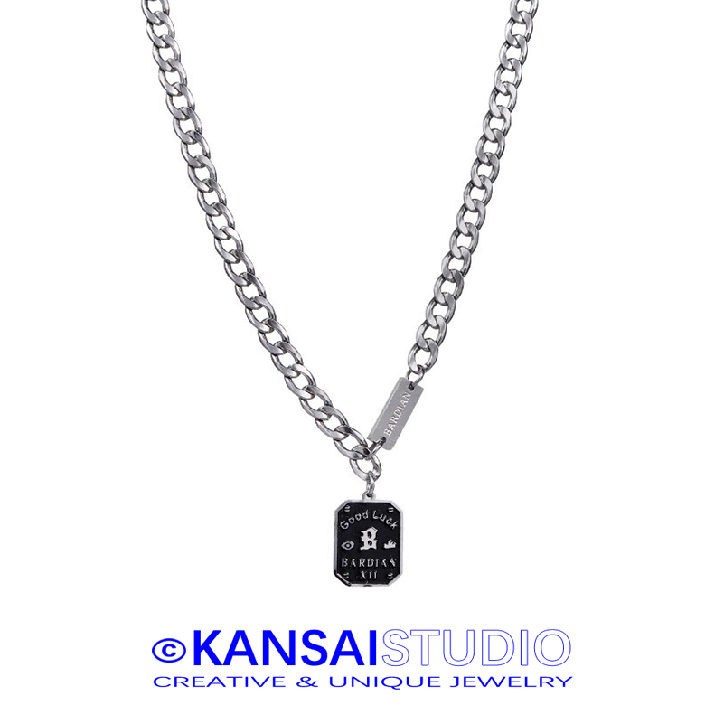 Stainless Steel Letter B Pendant Necklace Cuban Chain for Women and Men Minimalist Streetwear Jewelry Gift