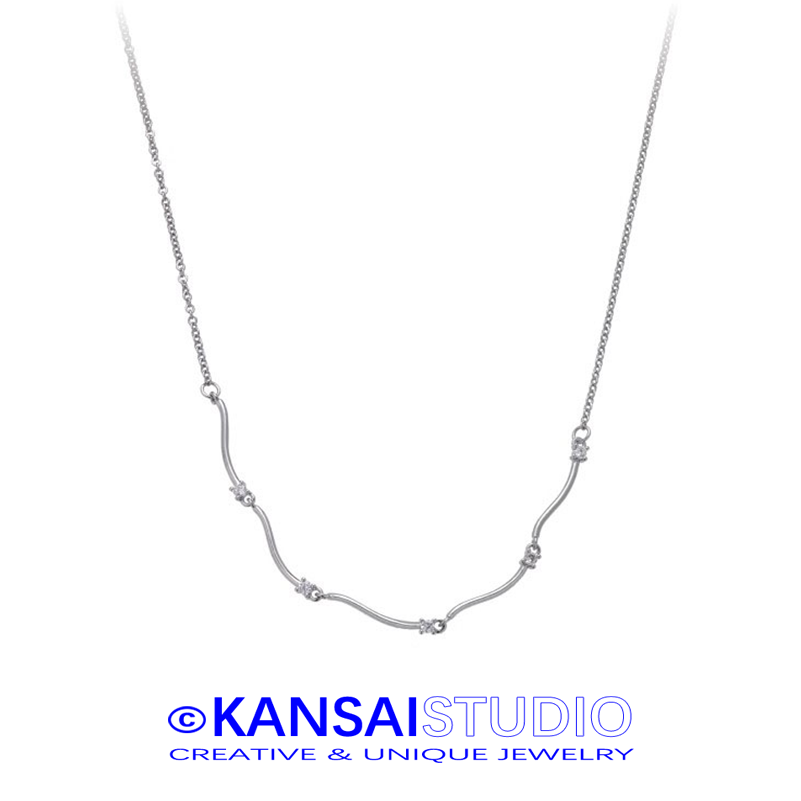 Minimalist Wave Line Necklace for Women Dainty Clavicle Chain Simple Elegant Jewelry Cold Aesthetic Gift