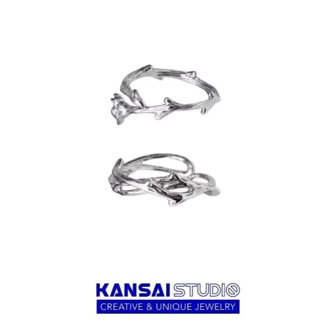 [Copy]Silver Butterfly and Heart Ring Set with CZ Accents for Women