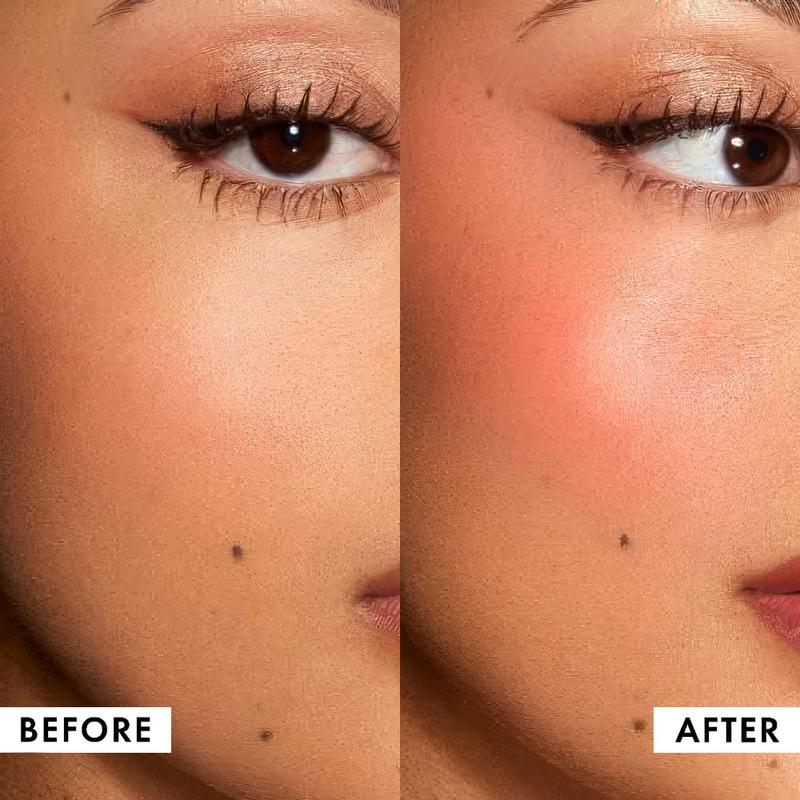 PHOFAY Soft Pinch Glitter Powder Blush, Glow Peach Blush Makeup Cosmetic Gifts, Contour & Highlight Face for a Shimmery Finish