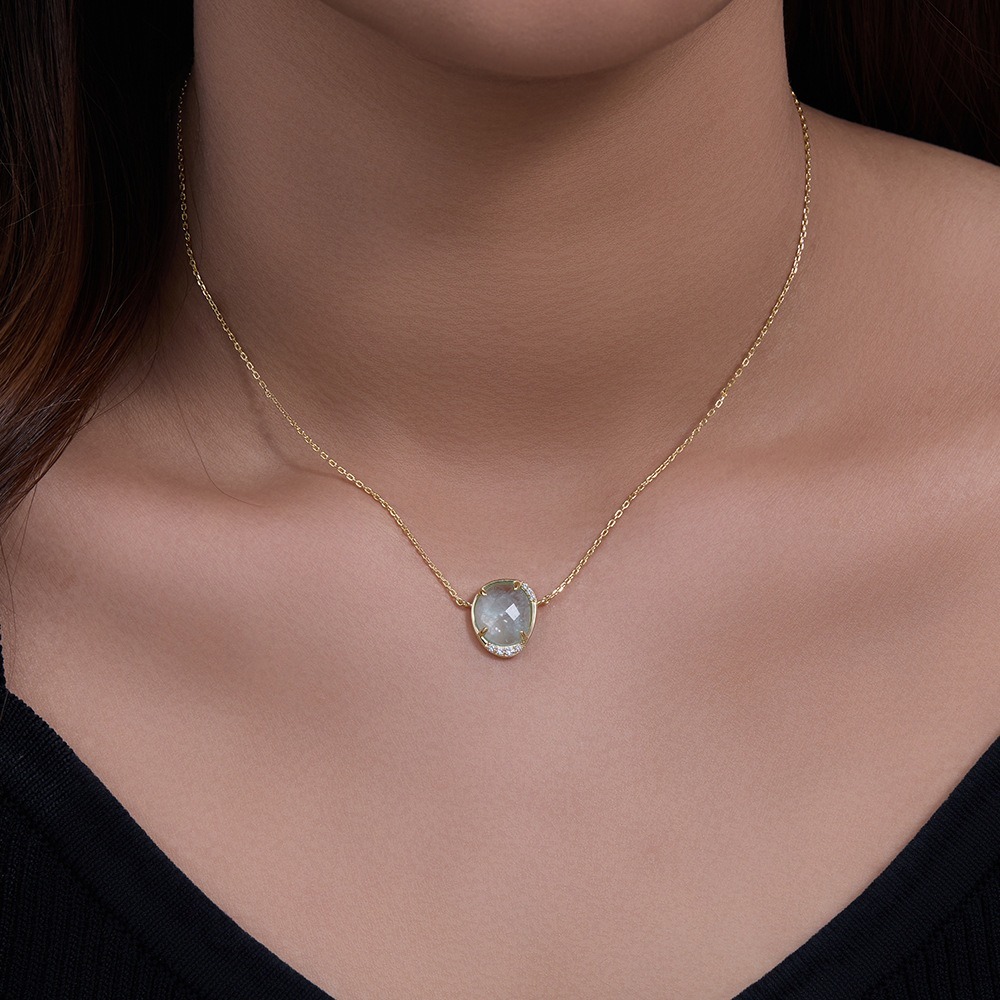 18K Gold Sterling Silver Pendant Necklace